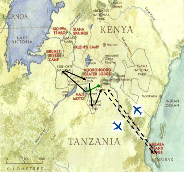 ITINERARIO DEL SAFARI