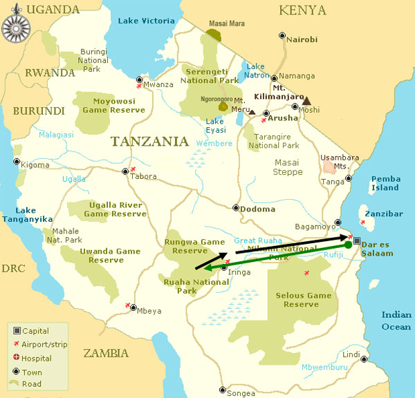 ITINERARIO DEL SAFARI