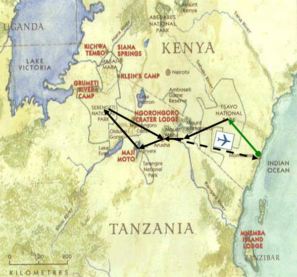 ITINERARIO DEL SAFARI