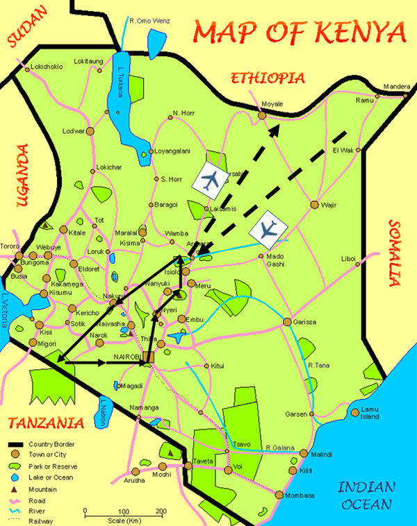 ITINERARIO DEL SAFARI