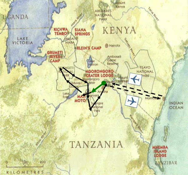 ITINERARIO DEL SAFARI