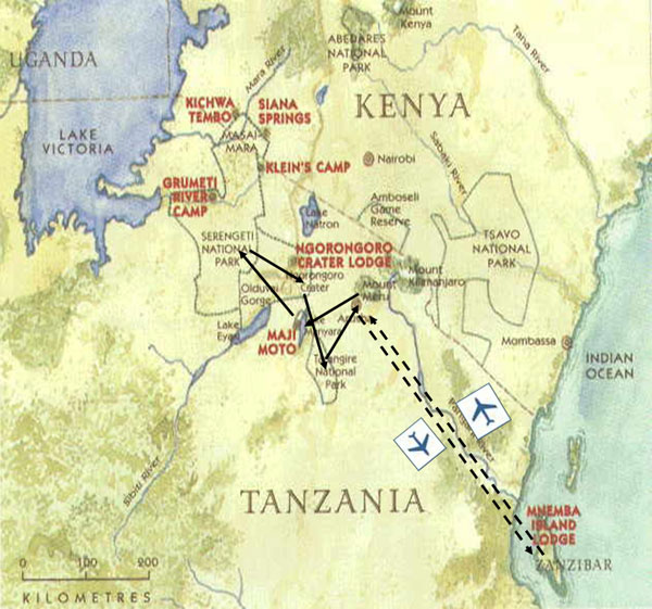 ITINERARIO DEL SAFARI