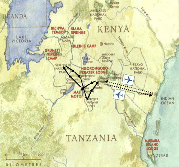 ITINERARIO DEL SAFARI