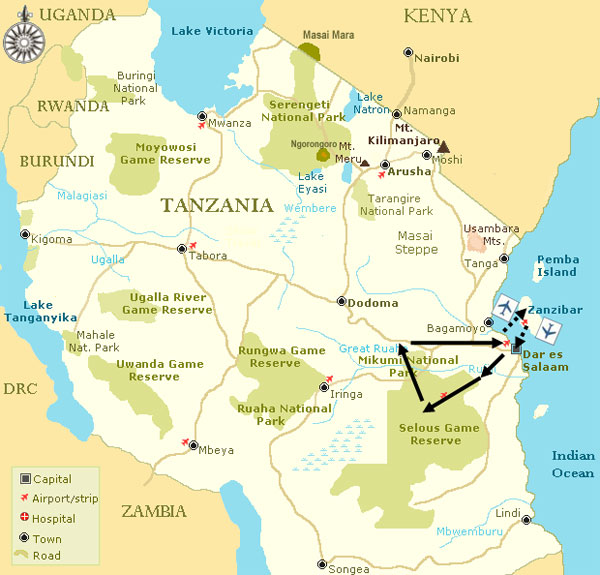 ITINERARIO DEL SAFARI