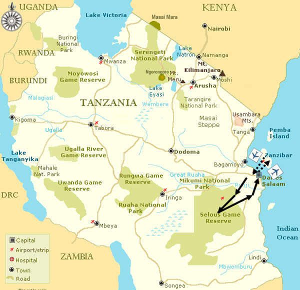 ITINERARIO DEL SAFARI